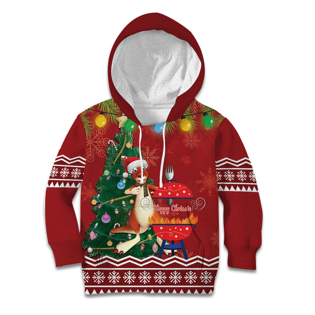 Australia Christmas In July Kid Hoodie Happy Chrissie Kangaroo Barbie