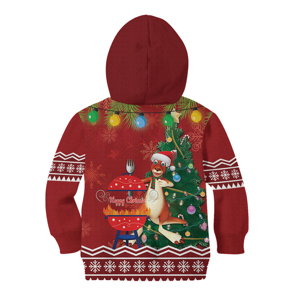Australia Christmas In July Kid Hoodie Happy Chrissie Kangaroo Barbie