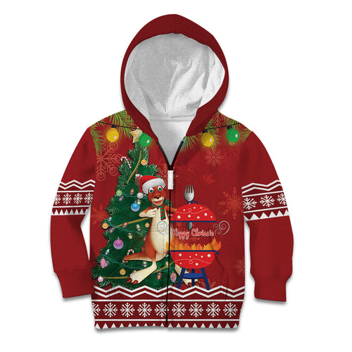 Australia Christmas In July Kid Hoodie Happy Chrissie Kangaroo Barbie