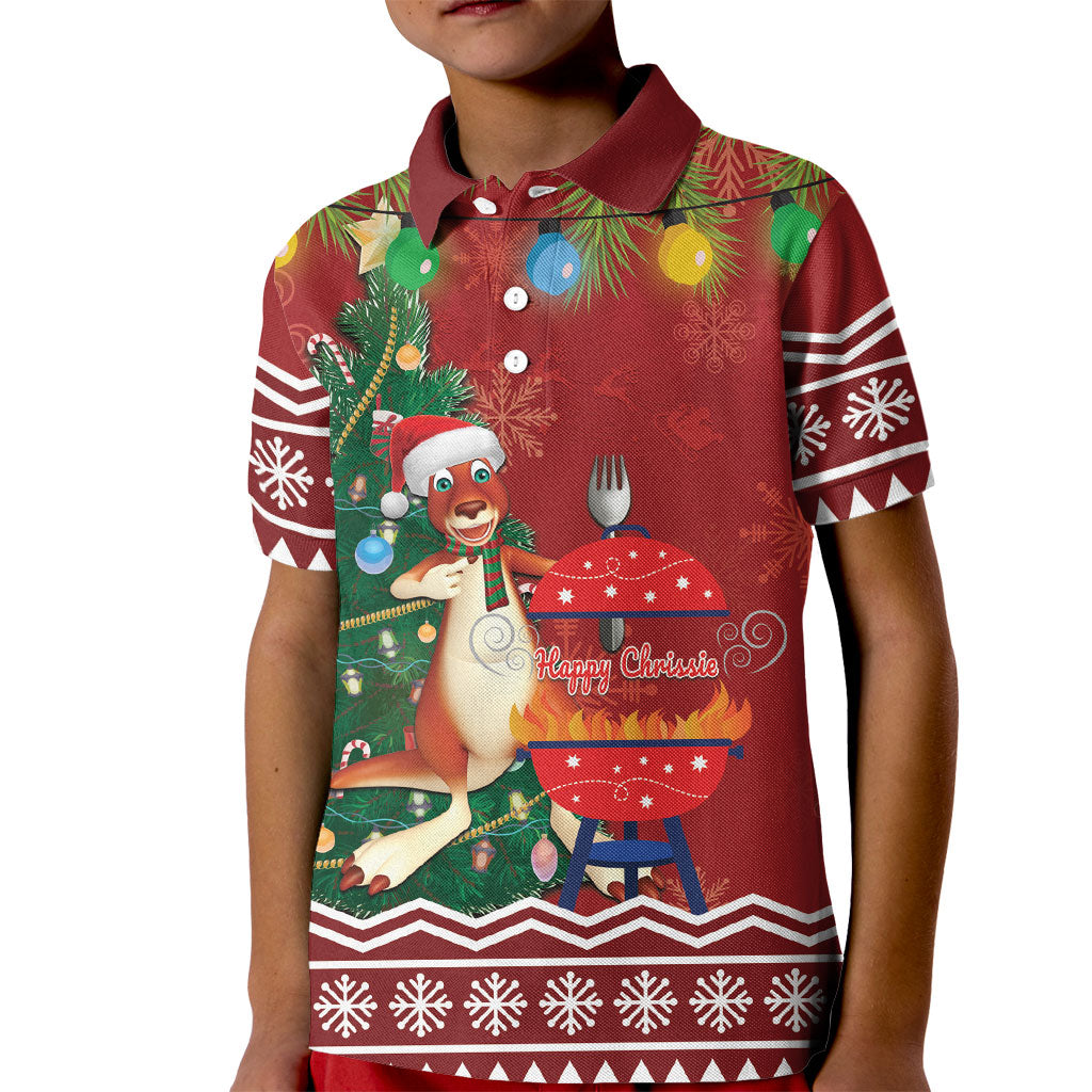 Australia Christmas In July Kid Polo Shirt Happy Chrissie Kangaroo Barbie