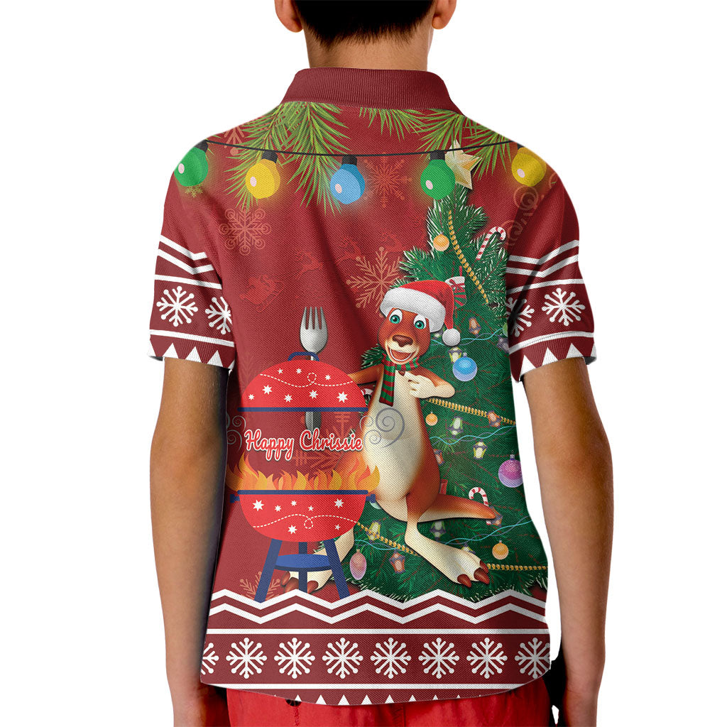 Australia Christmas In July Kid Polo Shirt Happy Chrissie Kangaroo Barbie