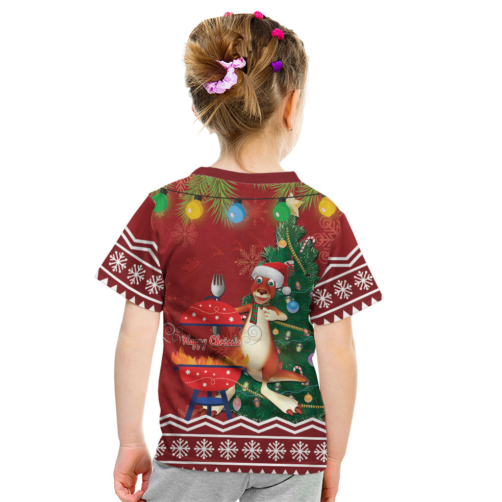 Australia Christmas In July Kid T Shirt Happy Chrissie Kangaroo Barbie