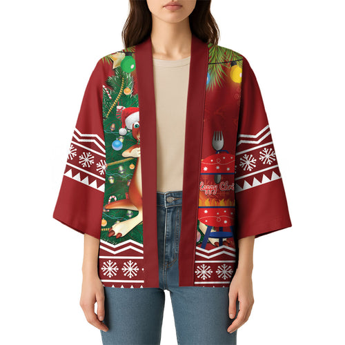 Australia Christmas In July Kimono Happy Chrissie Kangaroo Barbie