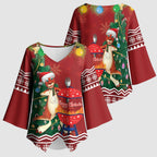 Australia Christmas In July Kimono Sleeve Blouse Happy Chrissie Kangaroo Barbie