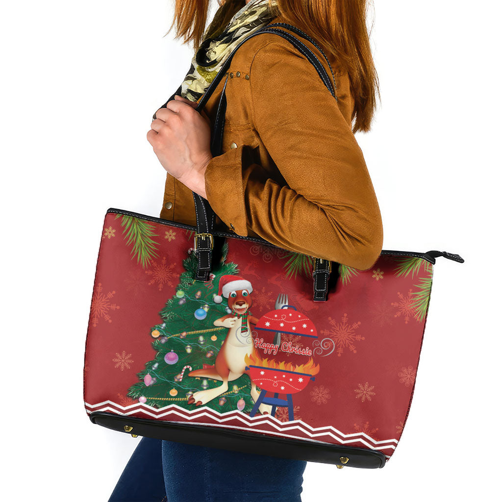 Australia Christmas In July Leather Tote Bag Happy Chrissie Kangaroo Barbie