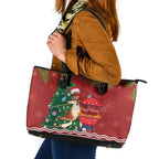 Australia Christmas In July Leather Tote Bag Happy Chrissie Kangaroo Barbie