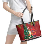 Australia Christmas In July Leather Tote Bag Happy Chrissie Kangaroo Barbie