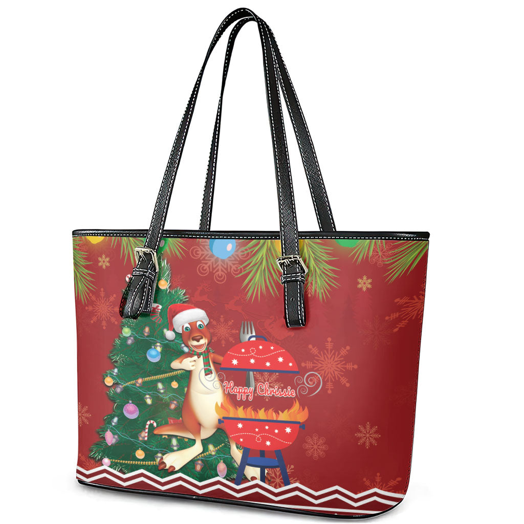 Australia Christmas In July Leather Tote Bag Happy Chrissie Kangaroo Barbie