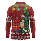Australia Christmas In July Long Sleeve Polo Shirt Happy Chrissie Kangaroo Barbie