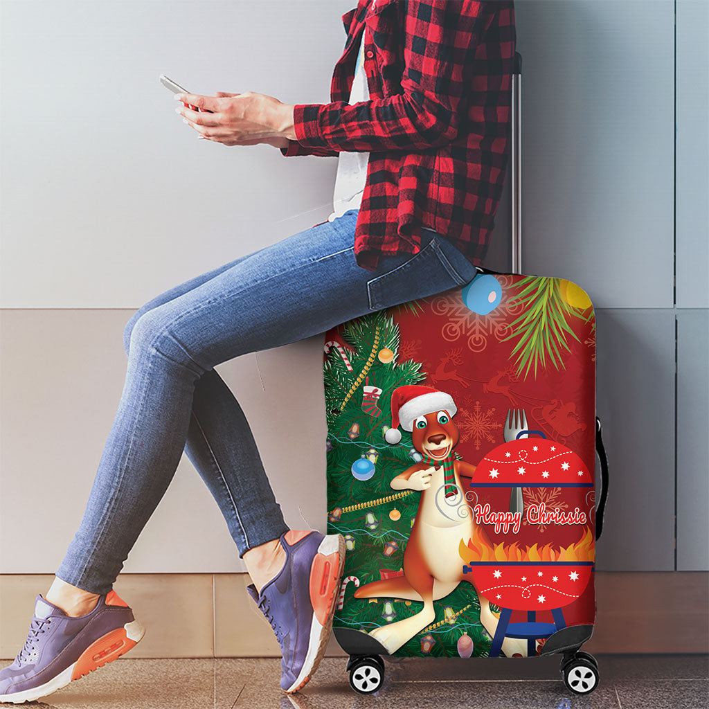 Australia Christmas In July Luggage Cover Happy Chrissie Kangaroo Barbie