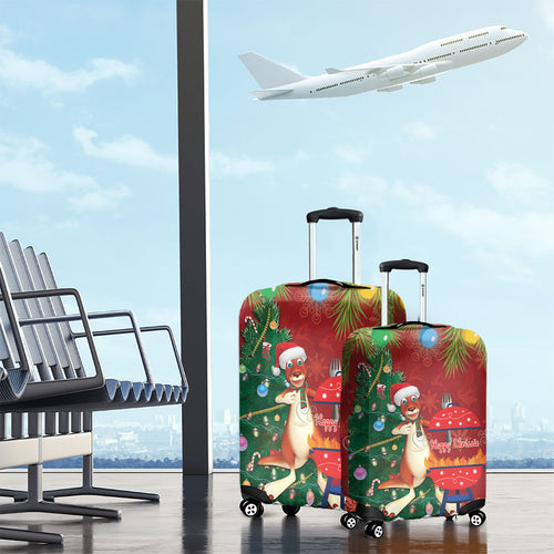 Australia Christmas In July Luggage Cover Happy Chrissie Kangaroo Barbie