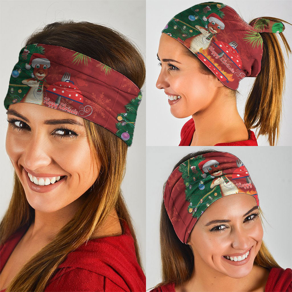 Australia Christmas In July Neck Gaiter Happy Chrissie Kangaroo Barbie