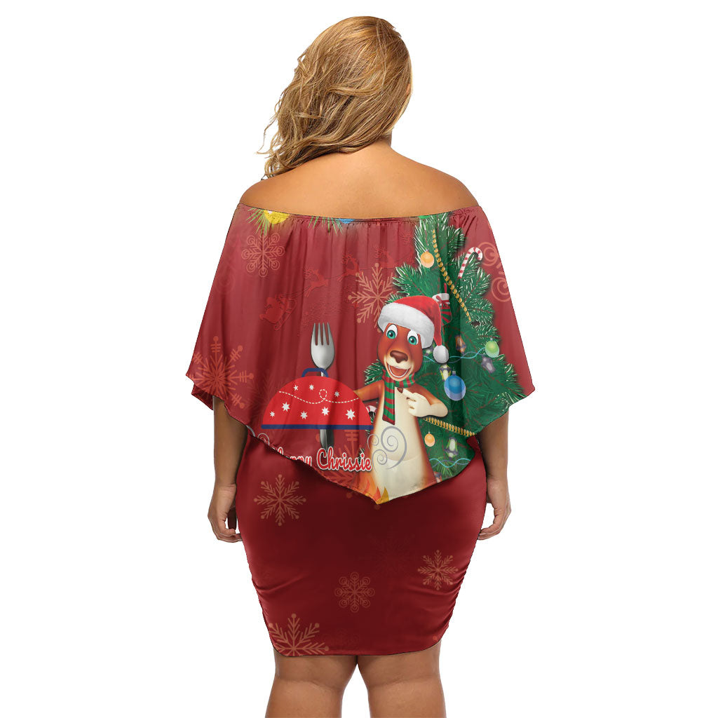 Australia Christmas In July Off Shoulder Short Dress Happy Chrissie Kangaroo Barbie