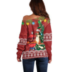 Australia Christmas In July Off Shoulder Sweater Happy Chrissie Kangaroo Barbie