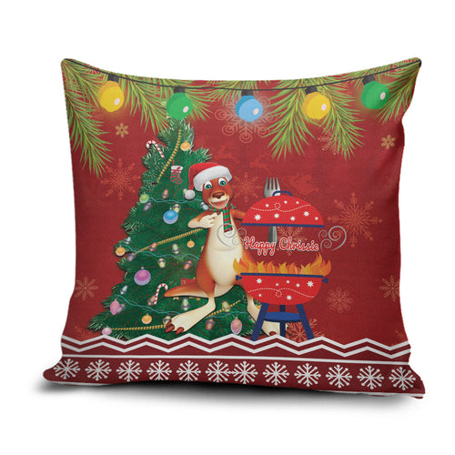 Australia Christmas In July Pillow Cover Happy Chrissie Kangaroo Barbie