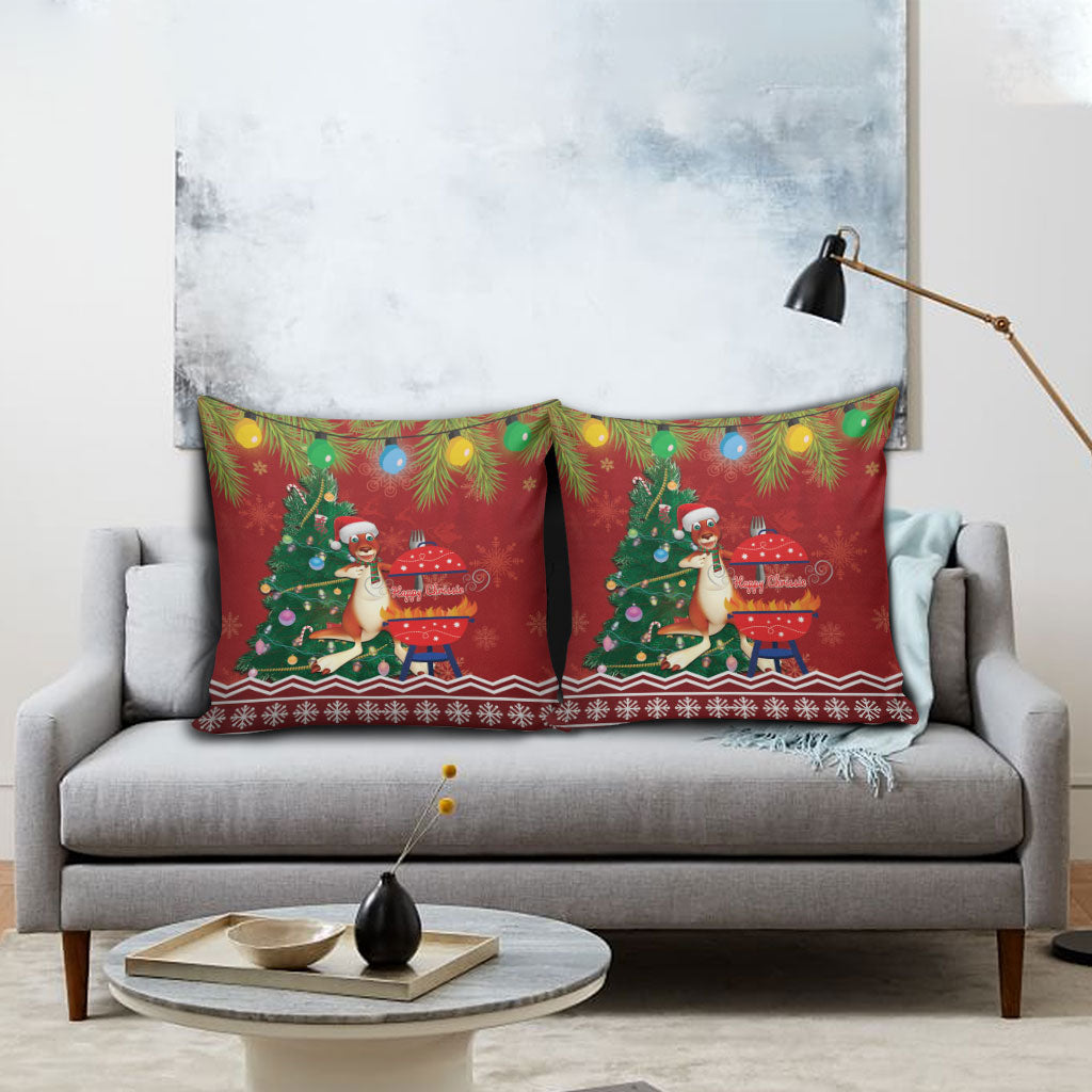 Australia Christmas In July Pillow Cover Happy Chrissie Kangaroo Barbie