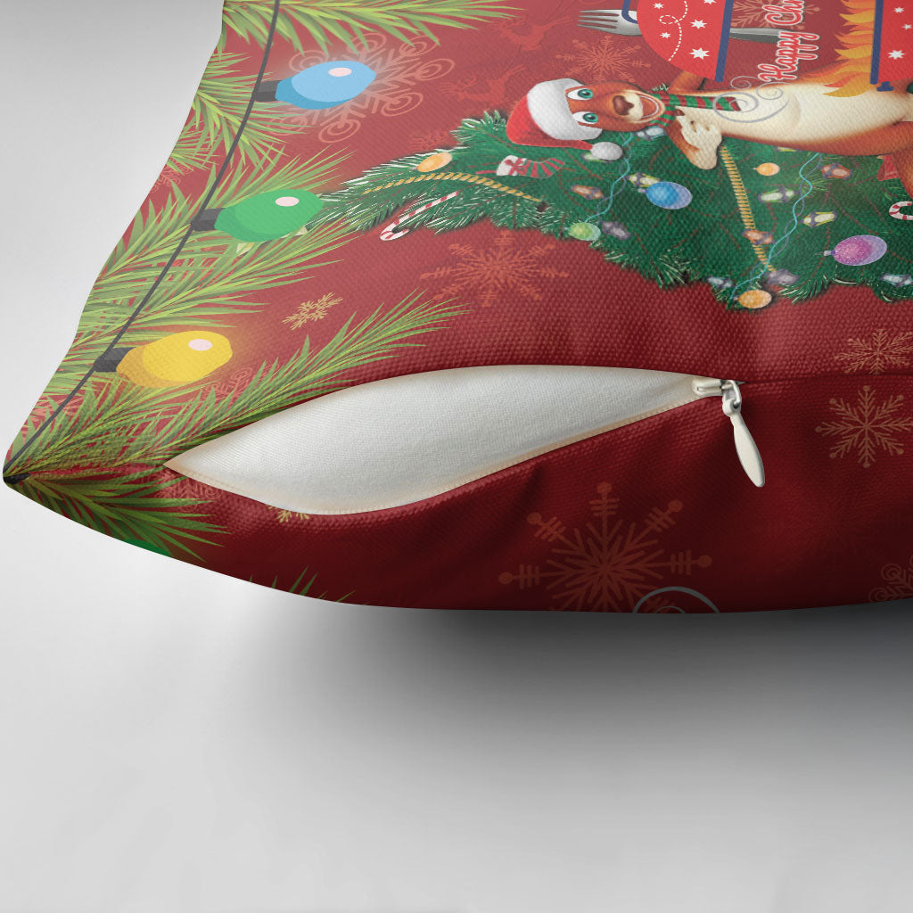Australia Christmas In July Pillow Cover Happy Chrissie Kangaroo Barbie