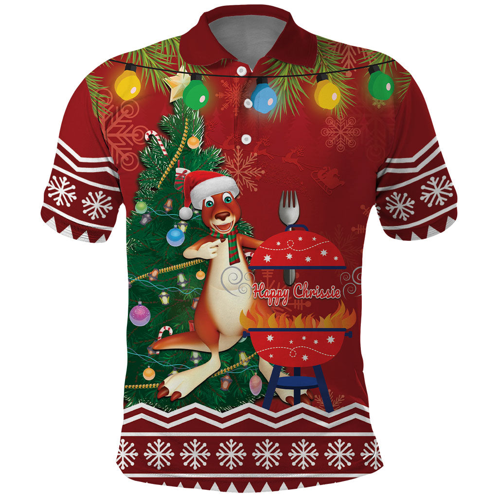 Australia Christmas In July Polo Shirt Happy Chrissie Kangaroo Barbie