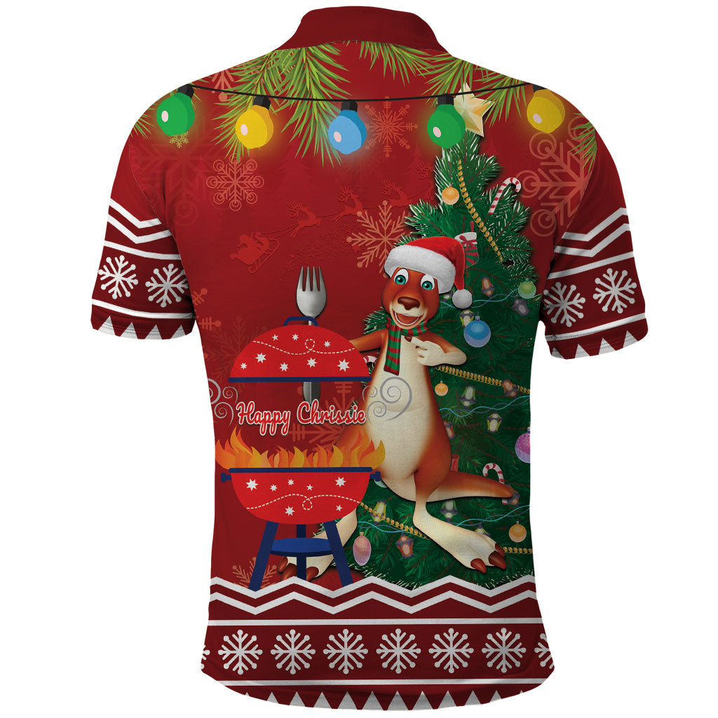 Australia Christmas In July Polo Shirt Happy Chrissie Kangaroo Barbie
