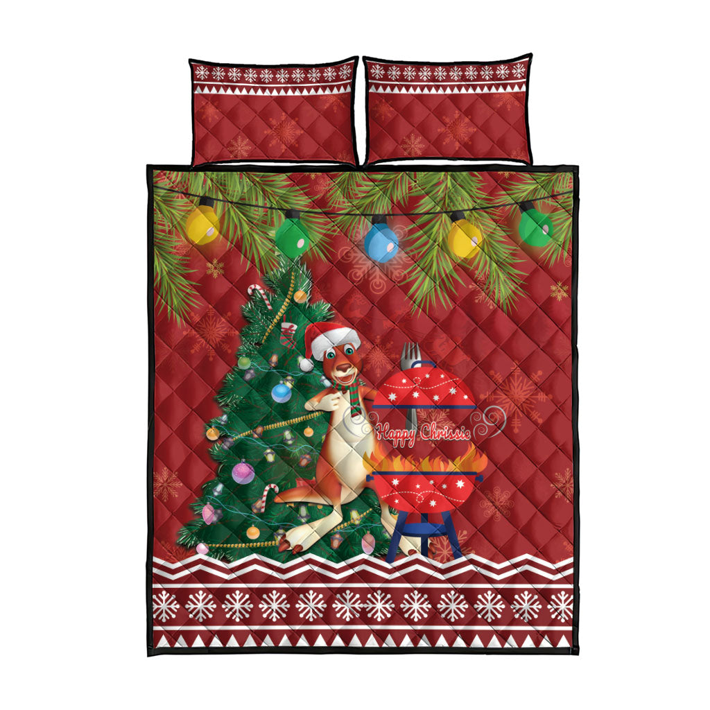 Australia Christmas In July Quilt Bed Set Happy Chrissie Kangaroo Barbie