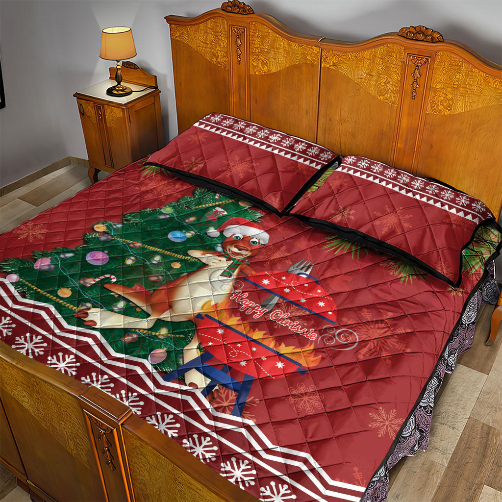 Australia Christmas In July Quilt Bed Set Happy Chrissie Kangaroo Barbie