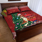Australia Christmas In July Quilt Bed Set Happy Chrissie Kangaroo Barbie