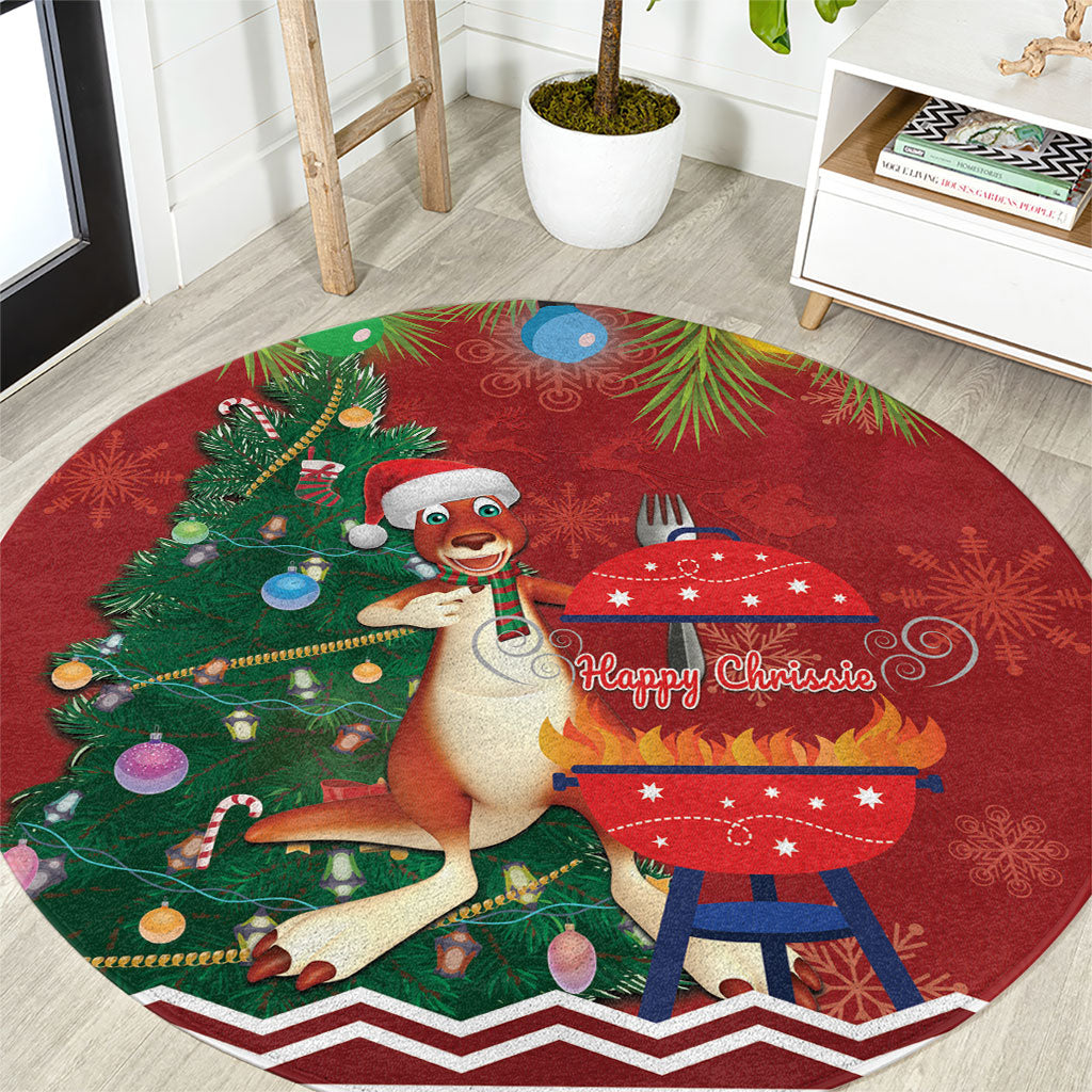 Australia Christmas In July Round Carpet Happy Chrissie Kangaroo Barbie