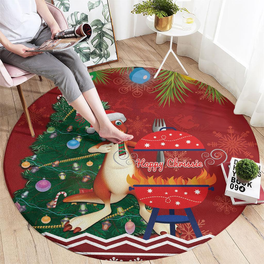 Australia Christmas In July Round Carpet Happy Chrissie Kangaroo Barbie