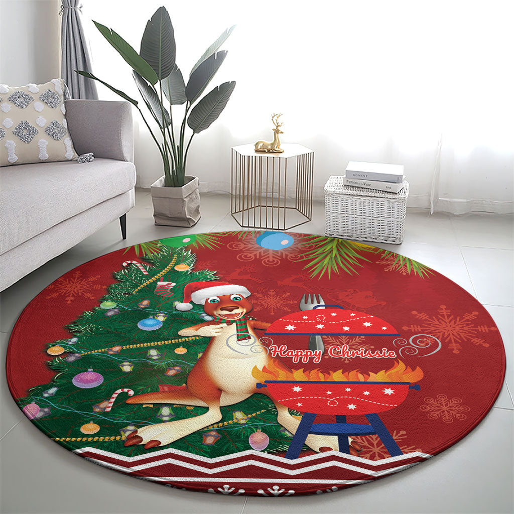 Australia Christmas In July Round Carpet Happy Chrissie Kangaroo Barbie