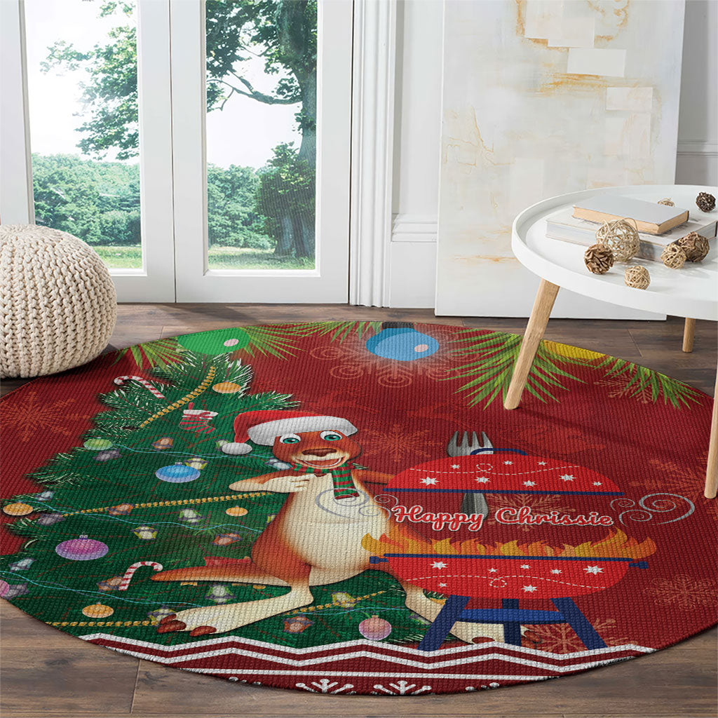 Australia Christmas In July Round Carpet Happy Chrissie Kangaroo Barbie
