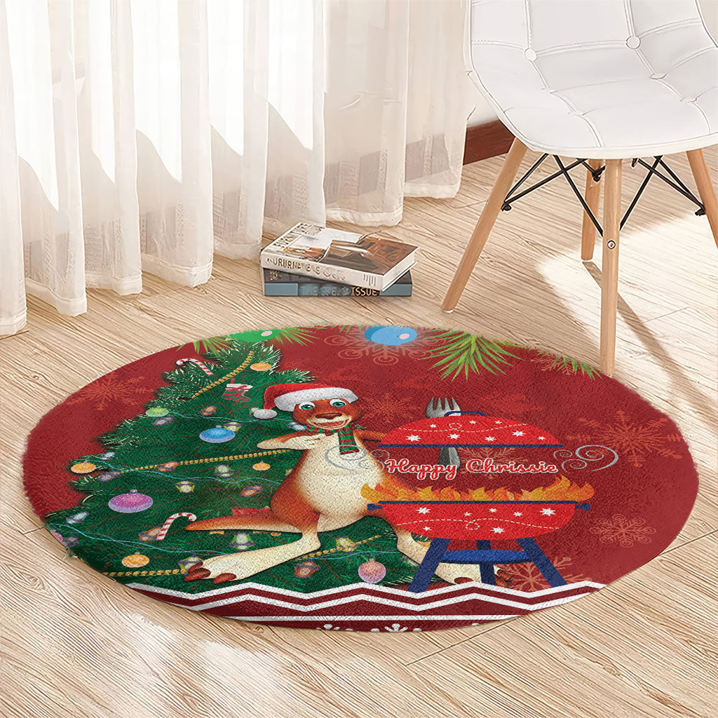 Australia Christmas In July Round Carpet Happy Chrissie Kangaroo Barbie