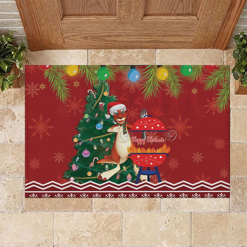 Australia Christmas In July Rubber Doormat Happy Chrissie Kangaroo Barbie