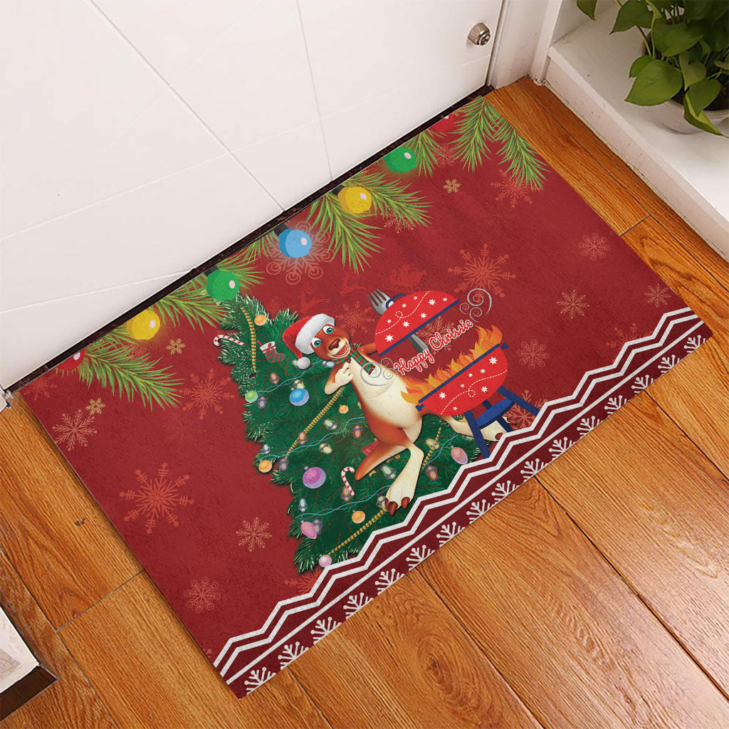 Australia Christmas In July Rubber Doormat Happy Chrissie Kangaroo Barbie