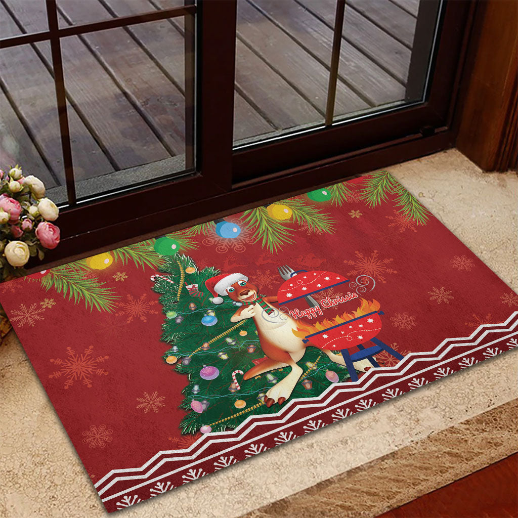 Australia Christmas In July Rubber Doormat Happy Chrissie Kangaroo Barbie