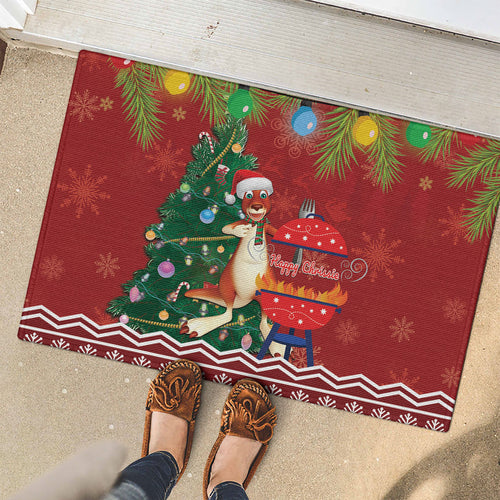 Australia Christmas In July Rubber Doormat Happy Chrissie Kangaroo Barbie