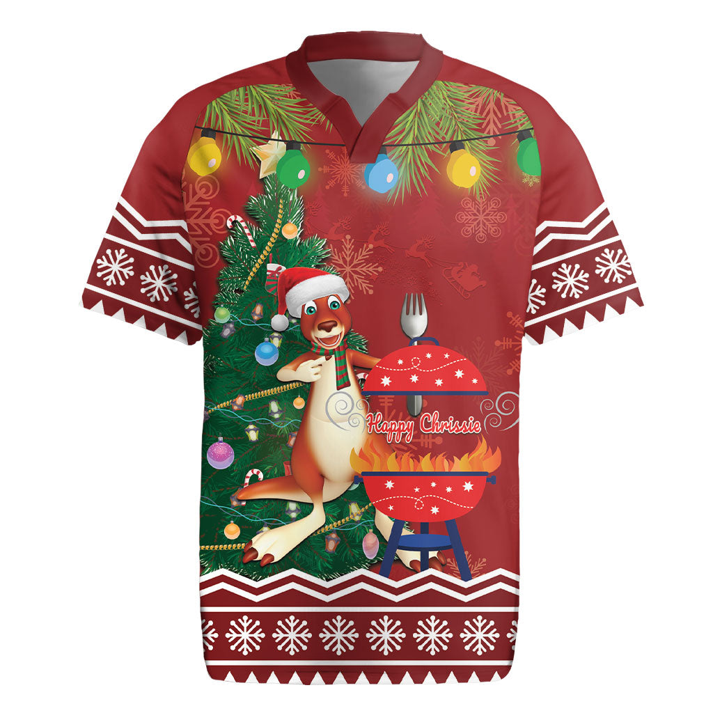 Australia Christmas In July Rugby Jersey Happy Chrissie Kangaroo Barbie