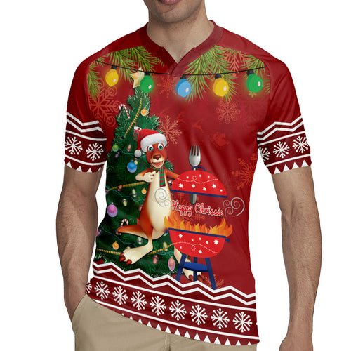 Australia Christmas In July Rugby Jersey Happy Chrissie Kangaroo Barbie