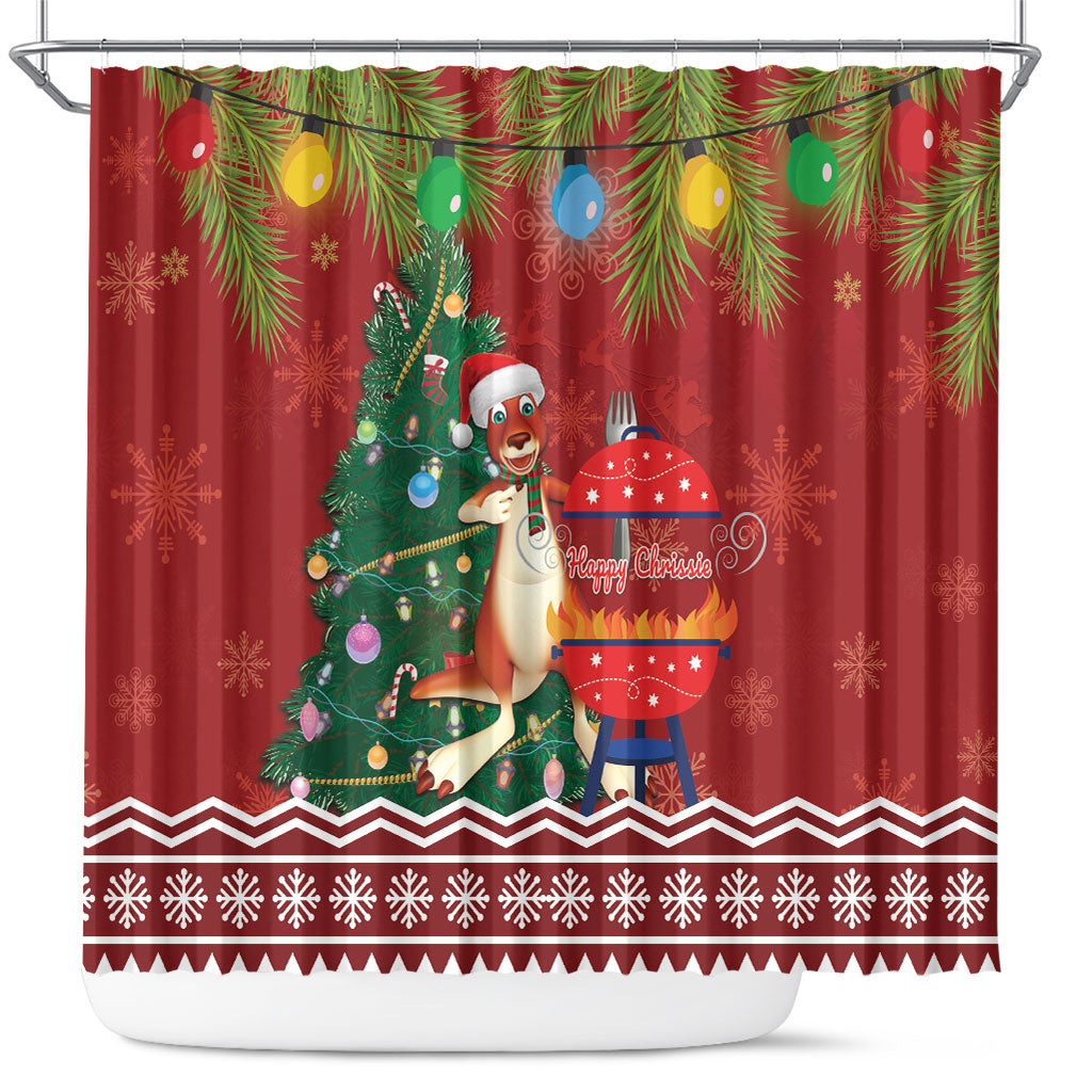 Australia Christmas In July Shower Curtain Happy Chrissie Kangaroo Barbie