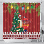 Australia Christmas In July Shower Curtain Happy Chrissie Kangaroo Barbie