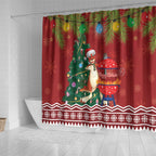 Australia Christmas In July Shower Curtain Happy Chrissie Kangaroo Barbie