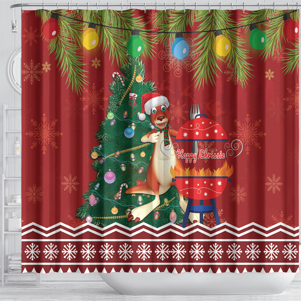 Australia Christmas In July Shower Curtain Happy Chrissie Kangaroo Barbie