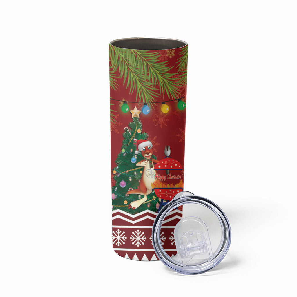 Australia Christmas In July Skinny Tumbler Happy Chrissie Kangaroo Barbie