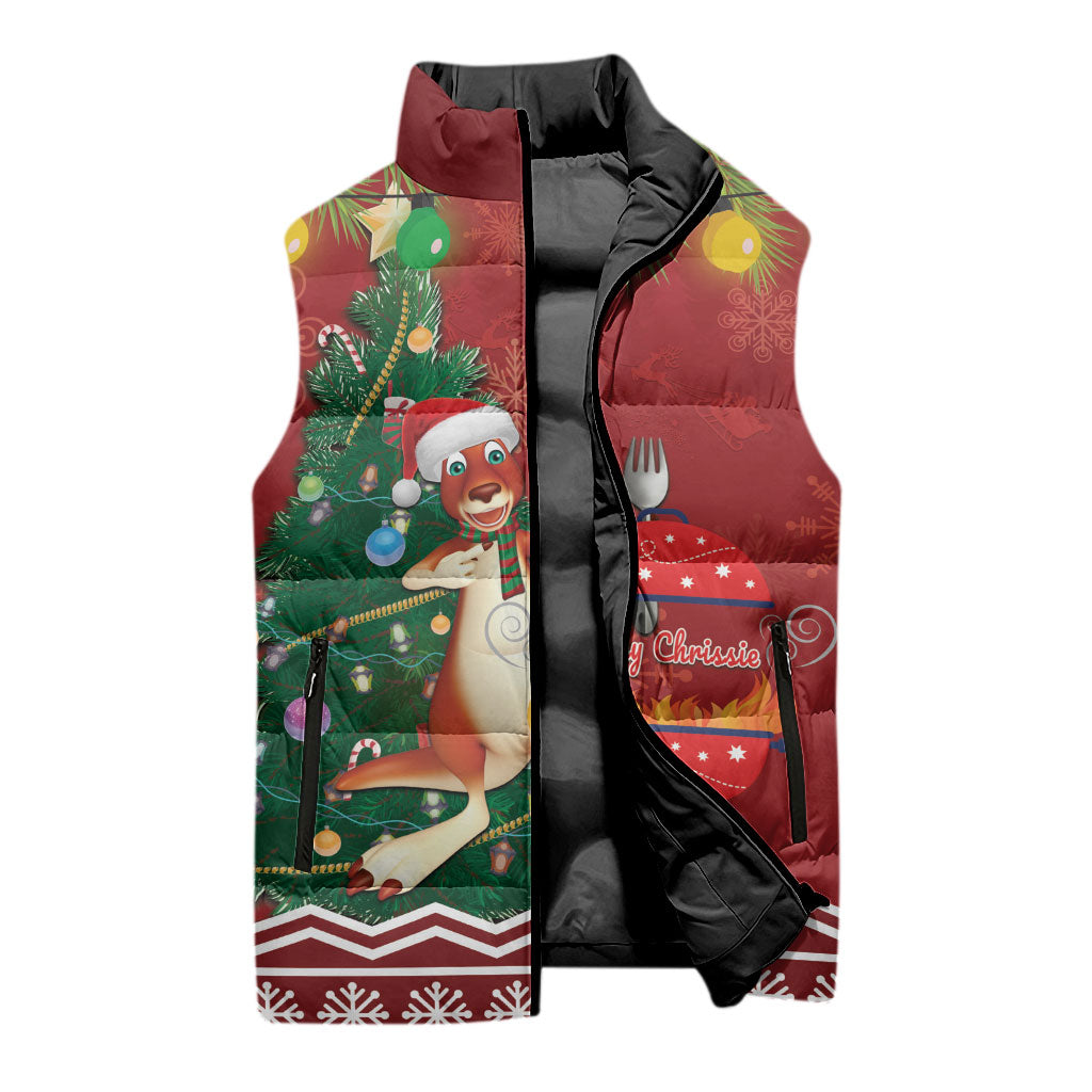 Australia Christmas In July Sleeveless Puffer Jacket Happy Chrissie Kangaroo Barbie
