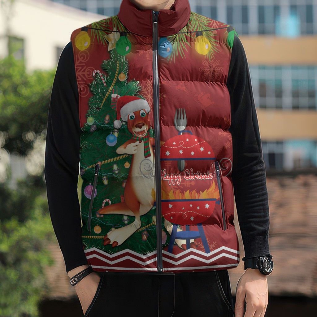 Australia Christmas In July Sleeveless Puffer Jacket Happy Chrissie Kangaroo Barbie