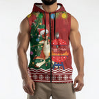 Australia Christmas In July Sleeveless Zip Hoodie Happy Chrissie Kangaroo Barbie