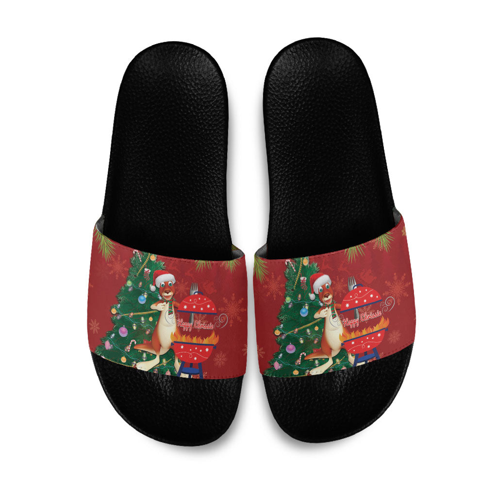 Australia Christmas In July Slide Sandals Happy Chrissie Kangaroo Barbie