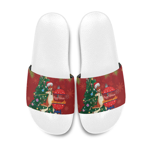 Australia Christmas In July Slide Sandals Happy Chrissie Kangaroo Barbie