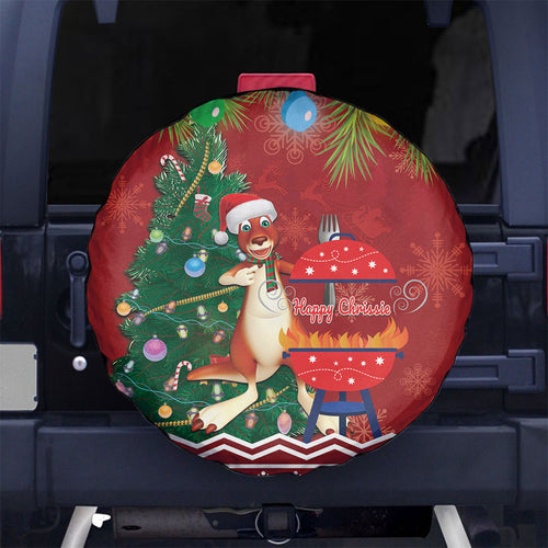 Australia Christmas In July Spare Tire Cover Happy Chrissie Kangaroo Barbie