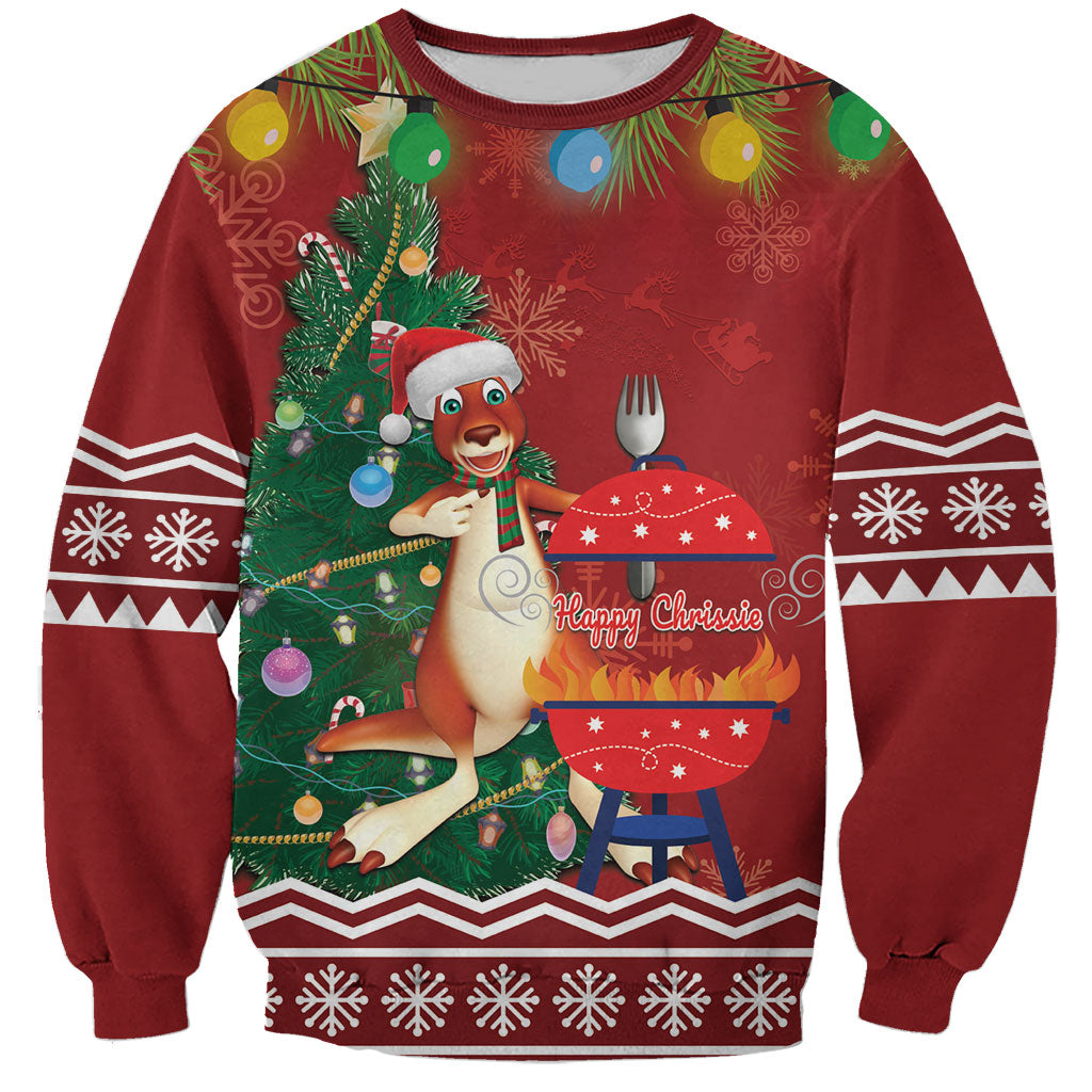 Australia Christmas In July Sweatshirt Happy Chrissie Kangaroo Barbie