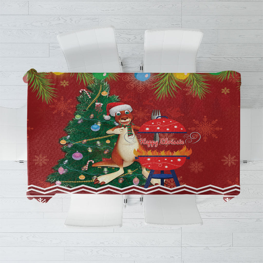 Australia Christmas In July Tablecloth Happy Chrissie Kangaroo Barbie
